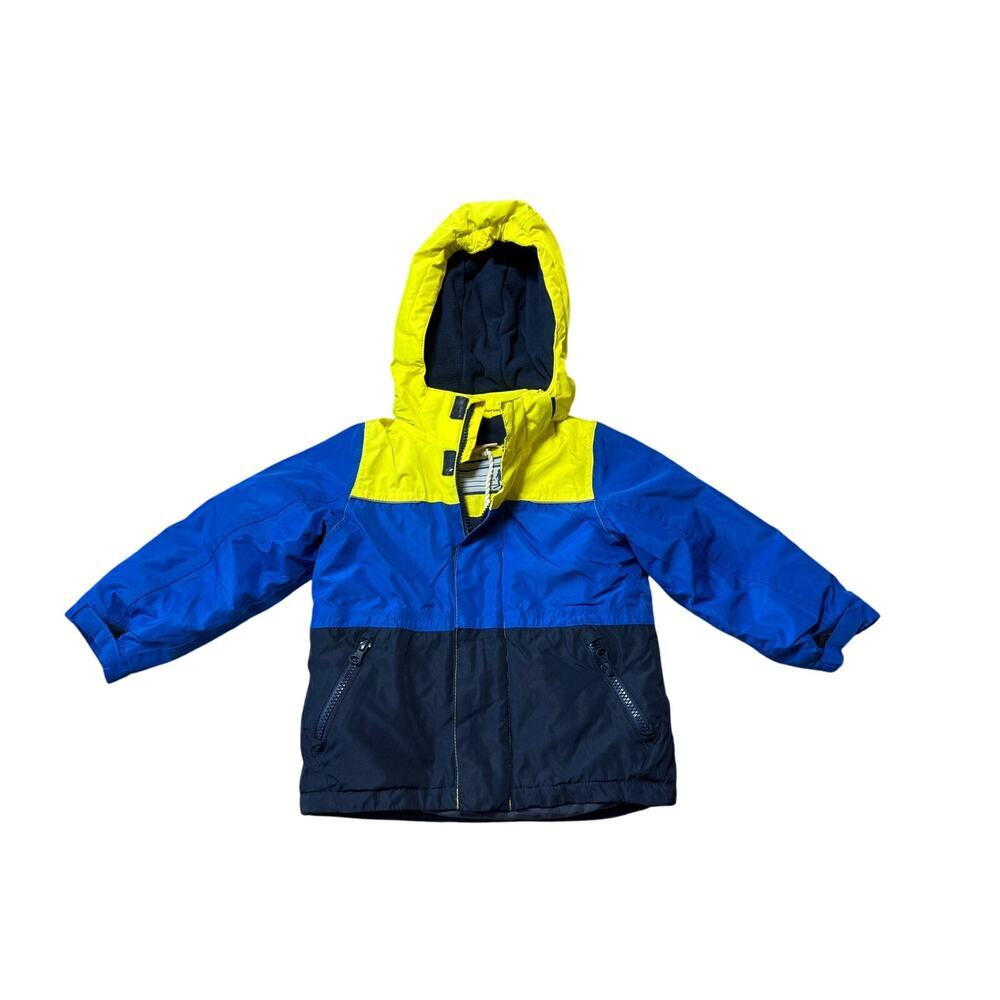 LILY & DAN BOYS Winter Coat/Jacket; SIZE 3T; Yellow, Black & Blue, snow skirt